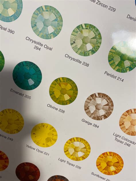 Swarovski Color Chart Swarovski Bicone Color Chart Swarovski Etsy