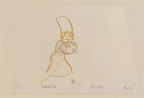 Simpsons Original Production Animation Sketch Drawing Cel Marge Rare Eur 5591 Picclick Fr