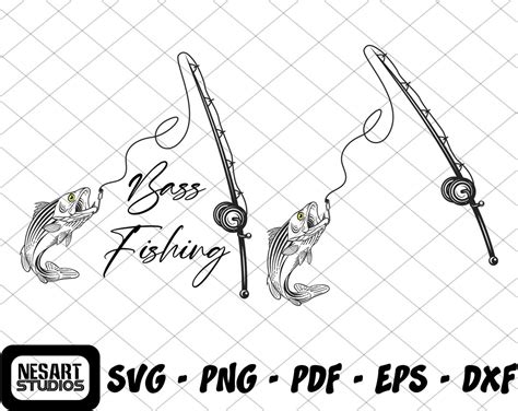 Bass Fishing Svg Fisherman Svg Fish Svg Vector Cut File For Cricut