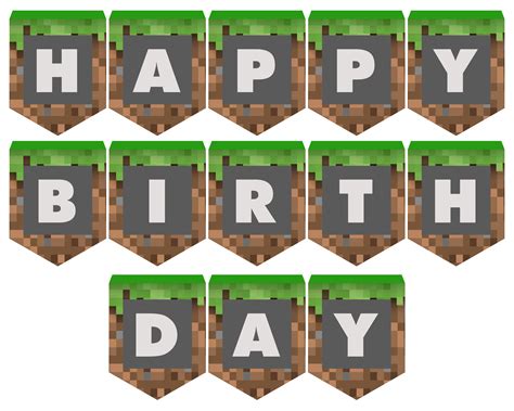 Minecraft Birthday Card Printable