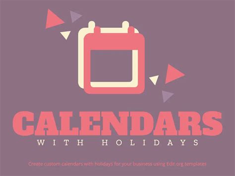 Free Printable Monthly Calendar with Holidays