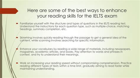 PPT The Best Ways To Improve Your IELTS Reading PowerPoint