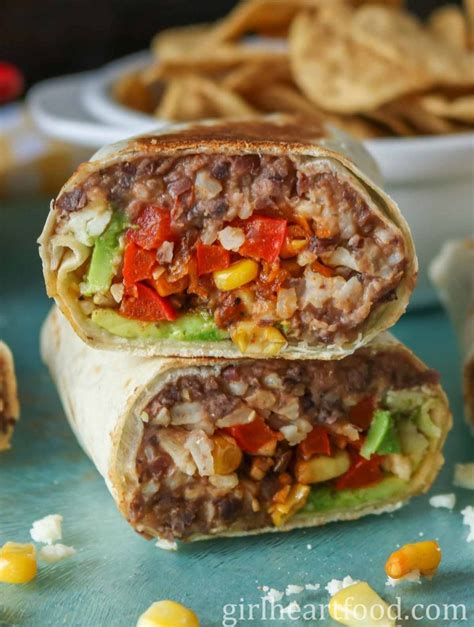 Refried Bean Burrito Recipe | Girl Heart Food®