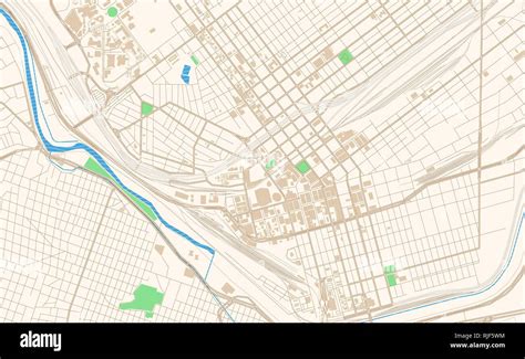 El Paso Texas printable map excerpt. This vector streetmap of downtown ...