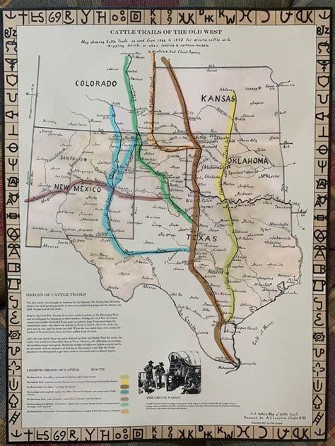 Cattle Trails Of The Old West Lonesome Dove Cattle Drive Etsy