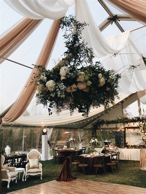 Greenery Wedding Reception Decor Greenery Chandilier With Flowers