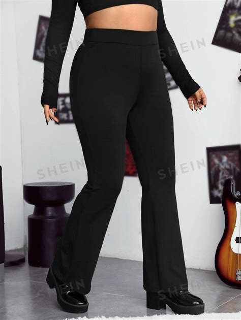 Shein Ezwear Pantalon Grande Taille Large Jambe Vas E En Noir Et