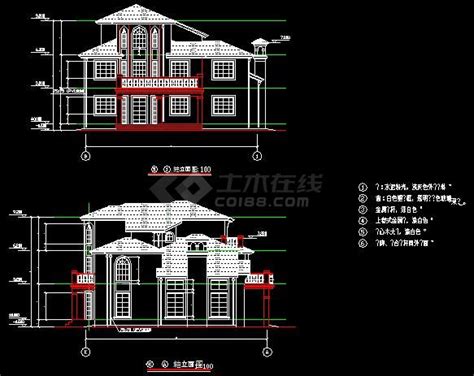 某市绿洲别墅建筑施工图（共12张）别墅建筑土木在线