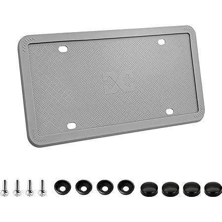 Amazon XCLPF Silicone Gray License Plate Frame Covers 1 Pack