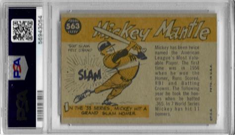 Topps Mickey Mantle All Star Psa Ex Mt Ebay