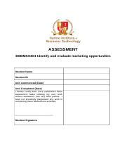 Bsbmkg Student Assessment Docx Assessment Bsbmkg Identify And