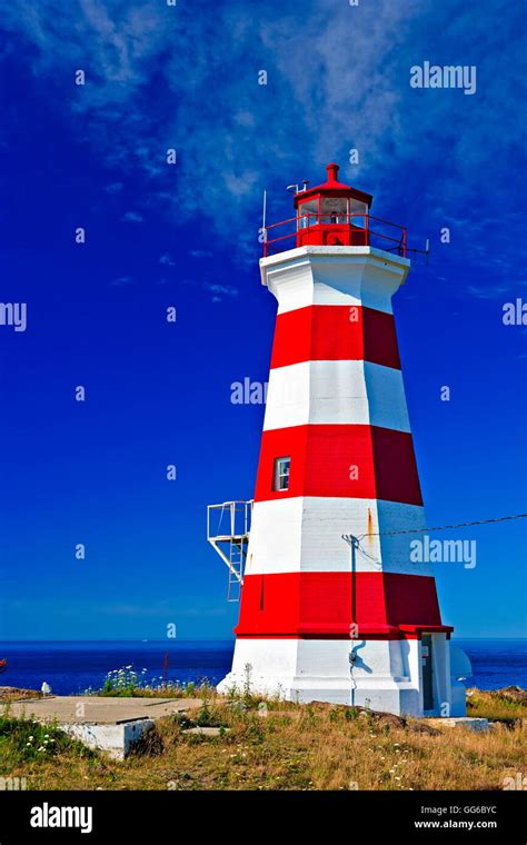 Lighthouse On Briar Island Bay Of Fundy Nova Scotia Stock Photo Alamy