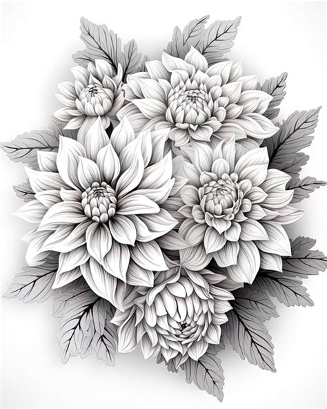 Dibujo De Un Ramo De Flores Silvestres Y Girasoles Foto Premium