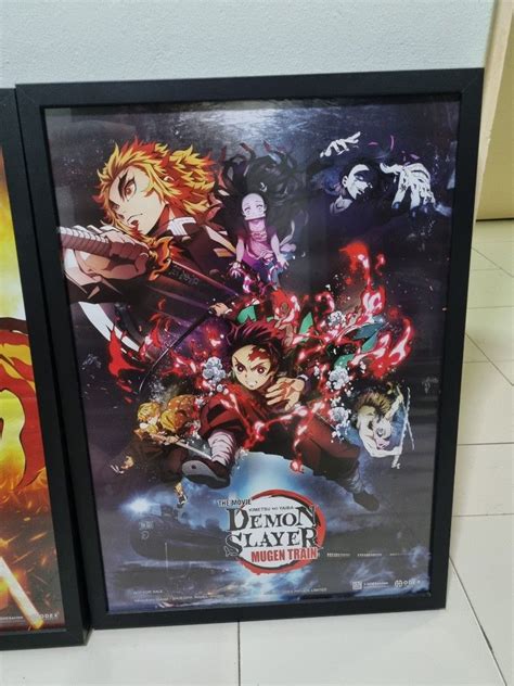 Demon Slayer Mugen Train movie poster A2 with frame, Furniture & Home ...