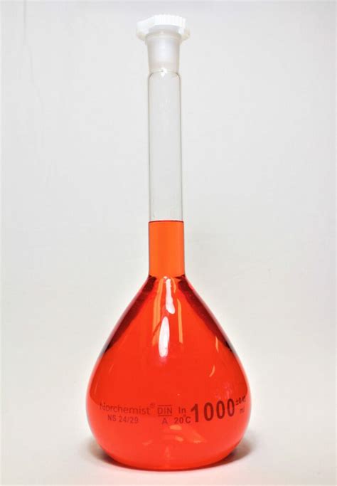 Volumetric Flask Borosilicate Glass 1000 Ml Norchemist