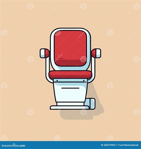 Vector Of A Red And White Chair Sitting On Top Of A Wooden Floor Stock