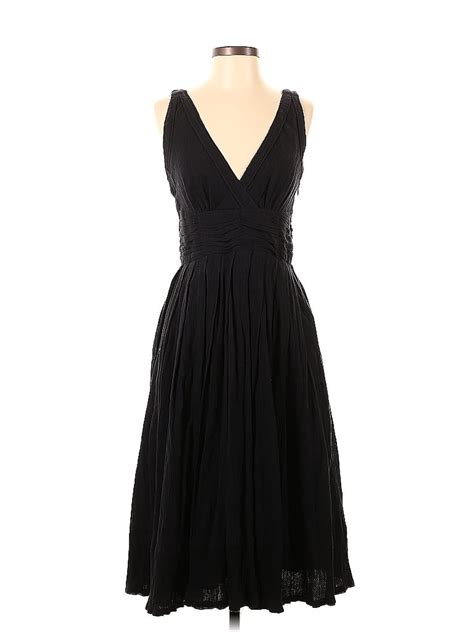 Marc By Marc Jacobs 100 Cotton Solid Black Cocktail Dress Size 4 82