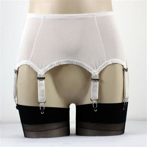 Luxallacki Sheer Mesh 6 Straps Garter Belt With Metal Clips For Women