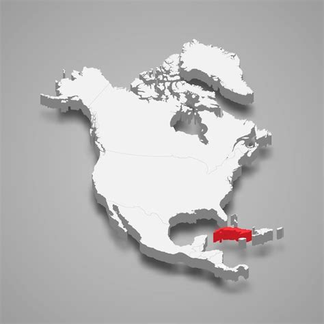 Premium Vector Cuba Country Location Within North America 3d Map