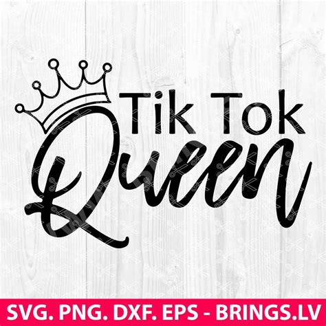 Tik Tok Queen Svg Tiktok Queen Svg Tik Tok Svg Black And White