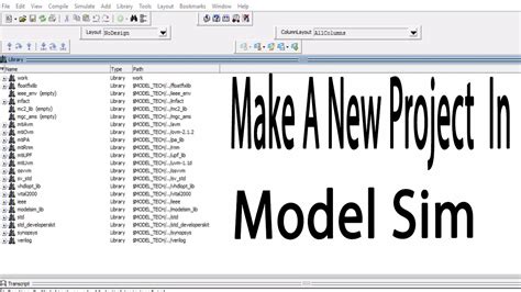 How To Add A New Project In Modelsim Youtube