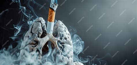 Premium AI Image | Dangerous cigarette smoke causing damage to lungs ...