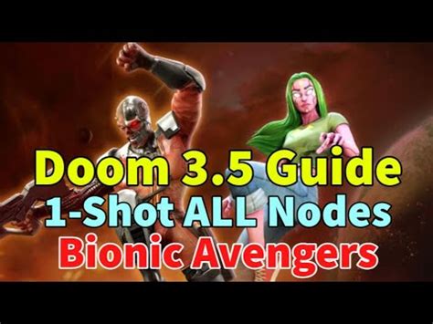 EASY Doom 3 5 Tech Bionic Avengers 1 Shot ALL NODES Raid Strategy