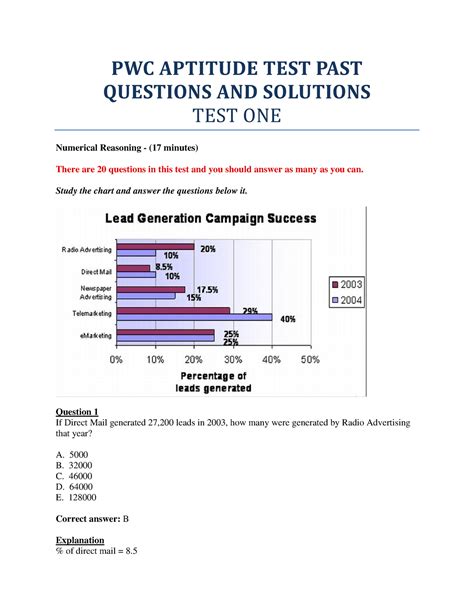 Pwc Aptitude Test Past Questions And Solutions Pwc Aptitude Test Past