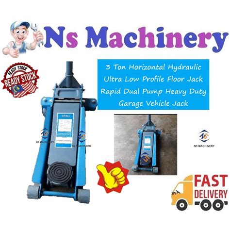 Ton Horizontal Hydraulic Ultra Low Profile Floor Jack Rapid Dual Pump