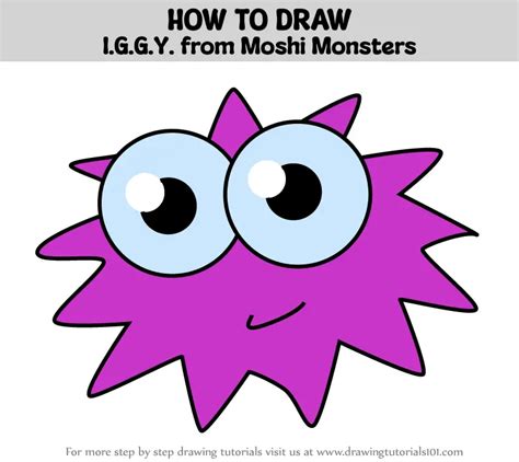 How To Draw Iggy From Moshi Monsters Moshi Monsters Step By Step