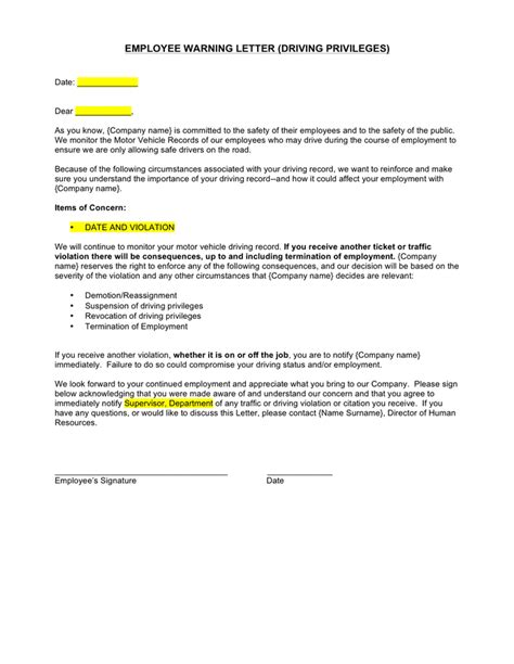 Employees Warning Letter Sample Collection Letter Template Collection