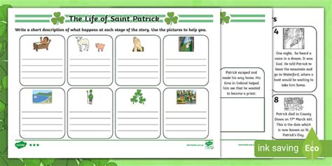 The Story Of Saint Patrick Sequencing Activity Twinkl