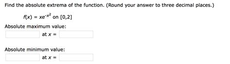 Solved Find The Absolute Extrema Of The Function F X