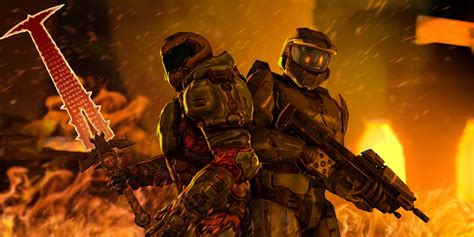 Lets End This War Doomguy And Master Chief Becomes Friends Rdoom