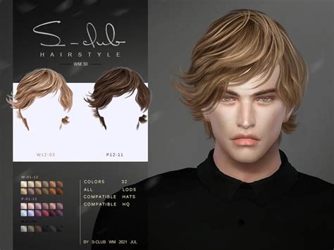 Short Curls Hair For Menwomen Leon By S Club Sims 4 Hair Male Mens Hairstyles How To Curl