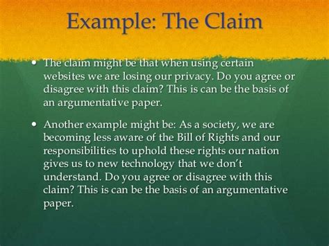 Examples Of Claims In Argumentative Writing