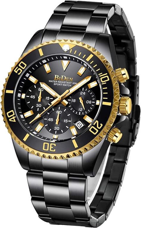 BIDEN Mens Watches Men Designer Chronograph Military Waterproof