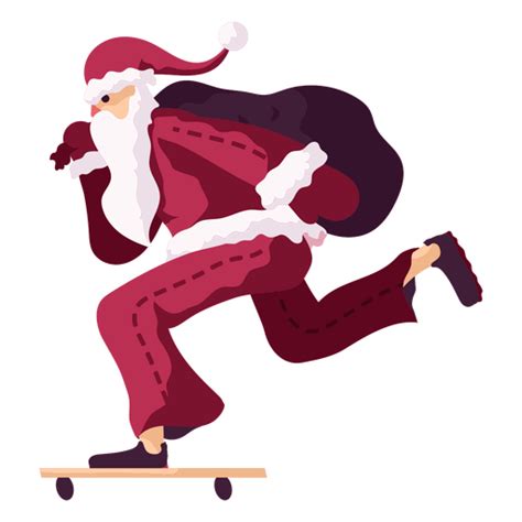 Design Png E Svg De Papai Noel Skate Saco Saco Plana Para Camisetas