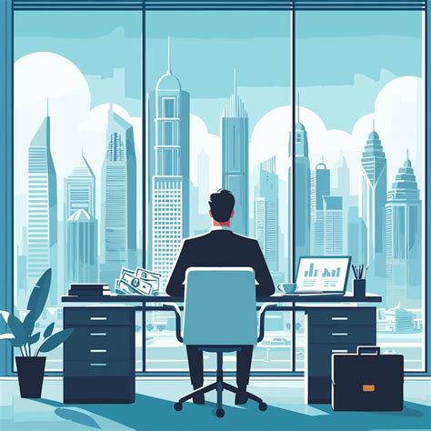 Premium Vector | Vector office hour illustration