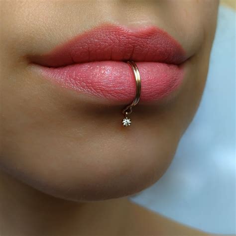 Lip Cuff No Piercing Diamond Lip Ring Jewelry Faux Fake Lip Etsy