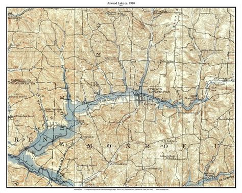 Atwood Lake 1910 Custom Usgs Old Topo Map Ohio Old Maps