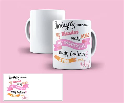 KIT 5 ARTES DIGITAIS PARA CANECA SUBLIMAÇÃO AMIGAS Elo7