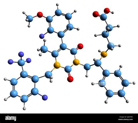 3D Bild Der Skelettformel Von Elagolix Molekulare Chemische Struktur