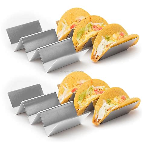 Pack Stylish Stainless Steel Taco Holder Stand Taco Truck Tray