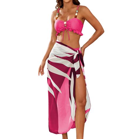 Caivo Sexy Women Swimwear Swimsuit Beaded String Pcs Bikini Comfort