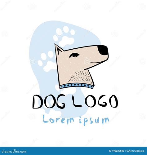Vector Illustration Logo Smiling Dog Stock Vector Illustration Of