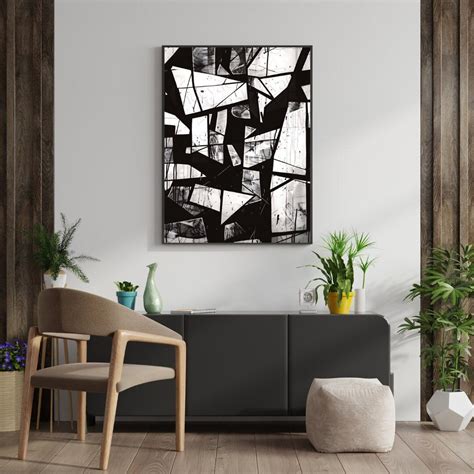 Energetic Abstraction Bold Black and White Modern Art Modern Abstract ...