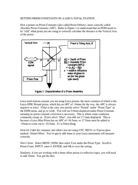 Setting Prism Constants On A Leica Total Station Pdf