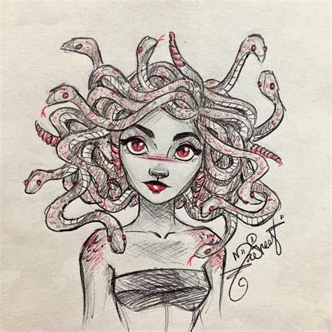 Maureen Narro On Instagram Inktober Day 9 Medusa” Medusa Drawing