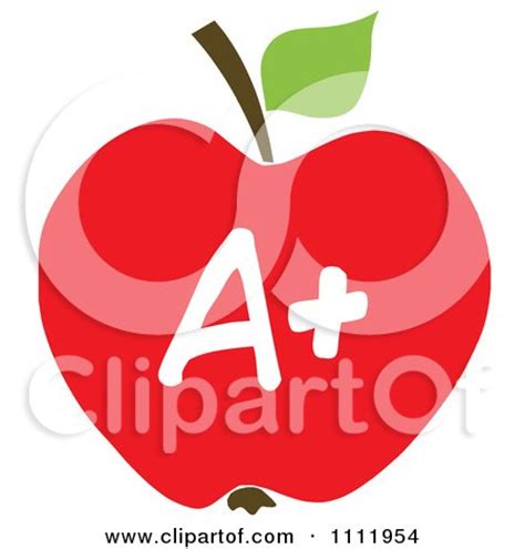 Clipart Red A Plus School Apple 1 - Royalty Free Vector Illustration by ...